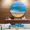 Designart - Floating Blue Waves Beach' Large Seashore Metal Circle Wall Art